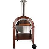 thumbnail of MF - Horno de leña exterior para pizzas y pan modelo Chef Junior imitación óxido con mesa para uso en jardín