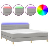 thumbnail of vidaXL Boxspringbett mit Matratze & LED Hellgrau 180x200 cm Stoff
