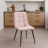 thumbnail of Set van 4 eetkamerstoel Tilde roze/Fluweel