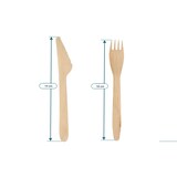 thumbnail of SET: Holzbesteckset Premium Messer und Gabel inkl. Serviette Einwegbesteck, 400 Stk, Holz gewachst, einzeln verpackt