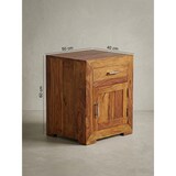 thumbnail of Massivholz Nachtschrank, Landhausstil, 60 cm Höhe, Schublade & Tür, Sheesham-Holz. Braun, 50x40x60 cm | Kadima Design