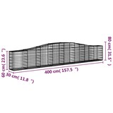 thumbnail of vidaXL Gabionen mit Hochbogen 8 Stk. 400x30x60/80 cm Verzinktes Eisen