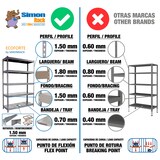 thumbnail of SimonRack Industrieregal, 2000x1800x450 mm, 400 kg am Biegepunkt, 3 Metallböden, Garagenregal, Grau/Verzinkt- Ecoforte