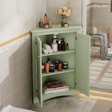 thumbnail of Merax meuble d'angle 80 cm, armoire polyvalente avec 2 portes et 3 niveaux, MDF laqué, vert