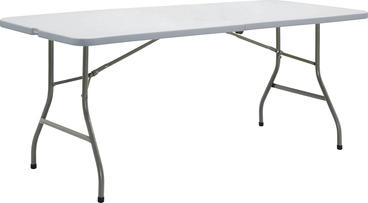 METRO PROFESSIONAL Mesa plegable para banquetes, acero/plástico, 183 x 75.2 cm, blanco