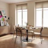 thumbnail of Table à manger ronde 4 personnes D100 cm bois foncé