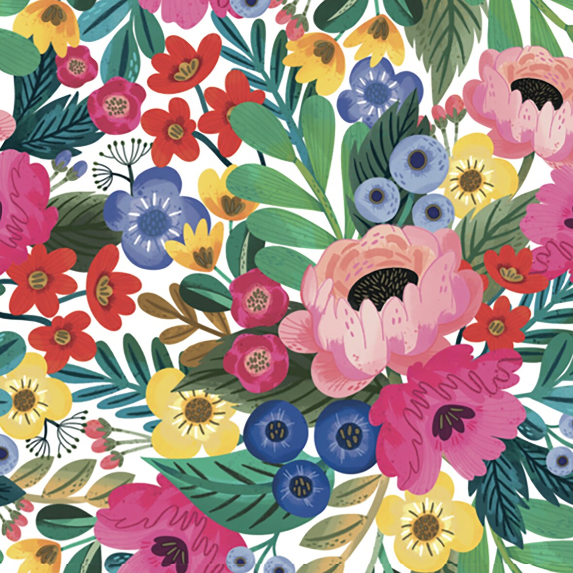 Geschenkpapier mit Blumen Motiv 70cm x 2m Rolle Blumenmuster Geschenk Papier Geburtstag Hochzeit Ostern Geschenkpapierrolle Farbiges Packpapier Bunt