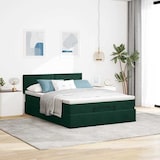 thumbnail of vidaXL Ottoman-Bett mit Matratze Dunkelgrün 140x190 cm Samt
