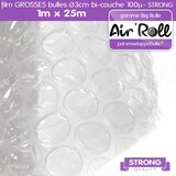 thumbnail of Lot de 20 rouleaux de film GROSSES BULLES d'air largeur 1m x longueur 25m - gamme Air'Roll  STRONG
