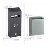 thumbnail of Relaxdays Wandaschenbecher für draußen, verschließbar, Metall, Aschenbecher Wandmontage, HBT 32,5 x 15 x 6 cm, anthrazit