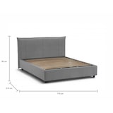 thumbnail of Dmora Letto matrimoniale Dmerten, Letto contenitore con rivestimento in tessuto, 100% Made in Italy, adatto per materasso Cm 160x200, Grigio