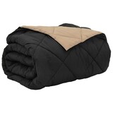 thumbnail of vidaXL Sommerdecke Schwarz und Taupe 240 x 260 cm Mikrofaser