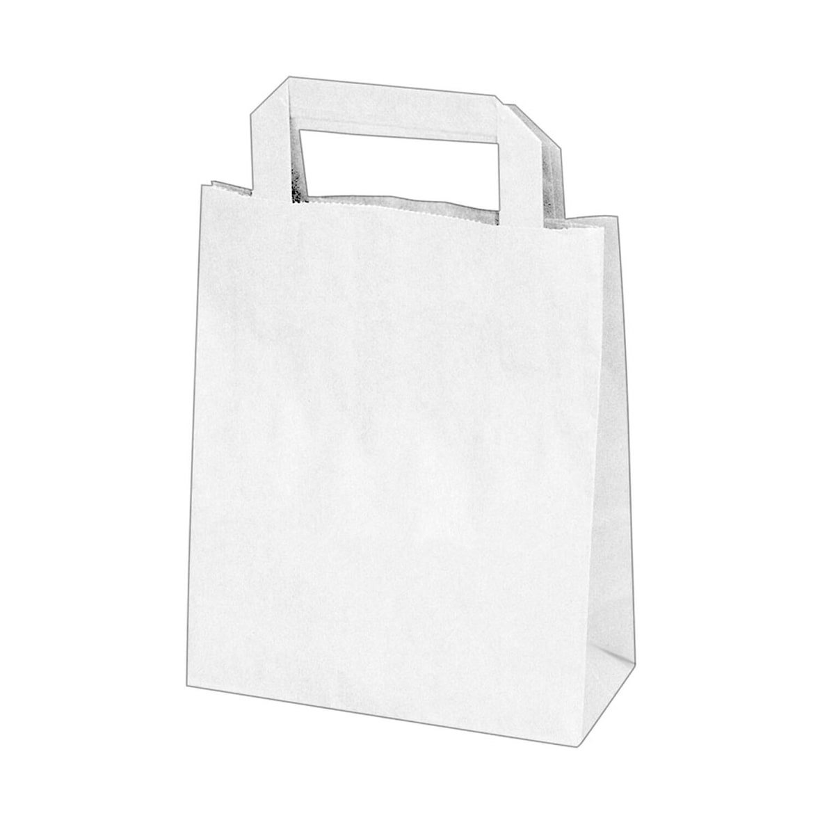 250x GASTRO Papiertragetaschen 22 x 18 x  8 cm mit EAN-Code weiß