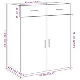 thumbnail of vidaXL Sideboard Betongrau 80x42,5x93 cm Holzwerkstoff
