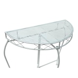 thumbnail of DanDiBo Konsolentisch Wandtisch Weiss 96313 Beistelltisch Metall 75 cm Gartentisch Halbtisch Tisch Halbrund Halbrundtisch Wandkonsole Konsole Wand