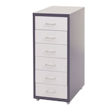 thumbnail of Rollcontainer Boston T851, Schubladenschrank Stahlschrank, 69x28x41cm 6 Schubladen ~ dunkelgrau weiß