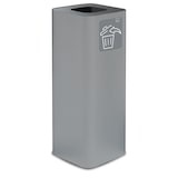 thumbnail of Stil Casa PURE afvalbak, gelakt staal, 30x30xh. 80 cm, met magnetisch pictogram, 60 liter, grijs.