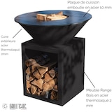 thumbnail of brasero classique acier 83 noir double cuve