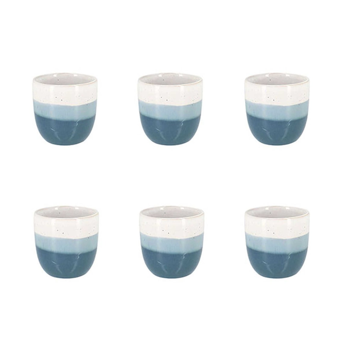Novastyl - Lot 6 tasses expresso riga bleu 11cl en grès