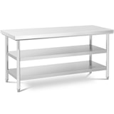 thumbnail of Royal Catering Mesa de acero inoxidable - ECO - 60 x 180 cm - 500 kg - estante intermedio -