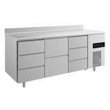 thumbnail of Gastro Kühltisch 3 Schubladen links&rechts 2 Schubladen mittig Umluftkühlung Aufkantung, 1865x700x850mm -2/+8°C 474L