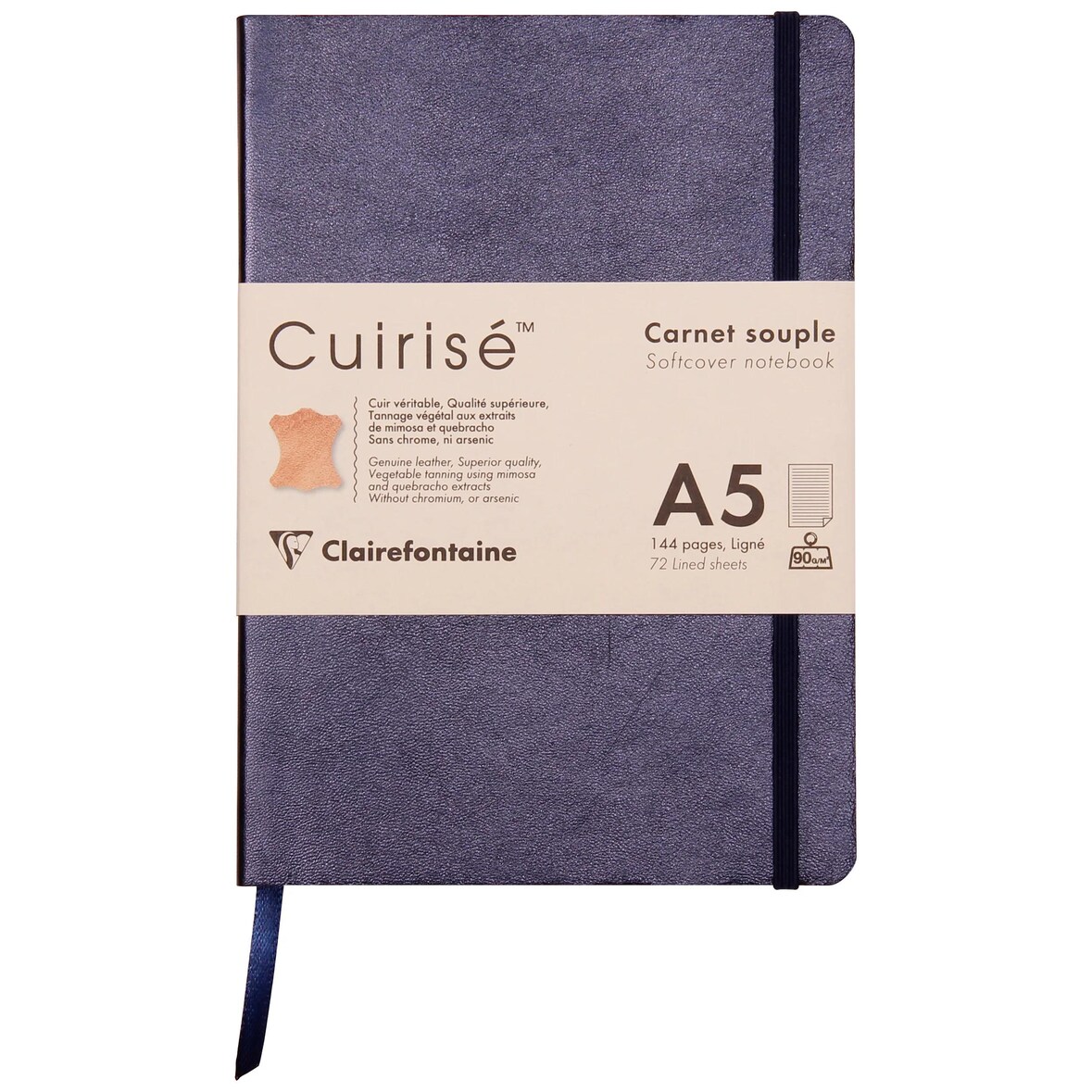 Clairefontaine 3x Notizbuch flexibel Cuirisé TM 72 Blatt liniert, A5 - 14,8x21cm - Petroleum 400094C