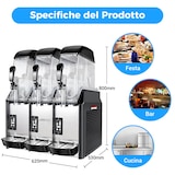 thumbnail of LEEVOT Macchina per Granite Commerciale con Tre Vasche da 12L - Fabbricatore di Bevande Ghiacciate in Acciaio Inossidabile per Ristoranti e Bar