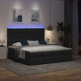 thumbnail of vidaXL Ottoman-Bett mit Matratzen & LEDs Schwarz 160x200 cm Stoff