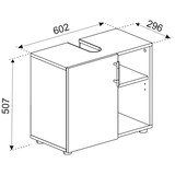 thumbnail of VCM Badmöbel Waschbeckenunterschrank Flandu Weiß / Schwarz H. 51 x B. 60 x T. 30 cm