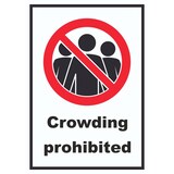 thumbnail of Crowding prohibited Symbol und Text Schild A1 Rückseite selbstklebend