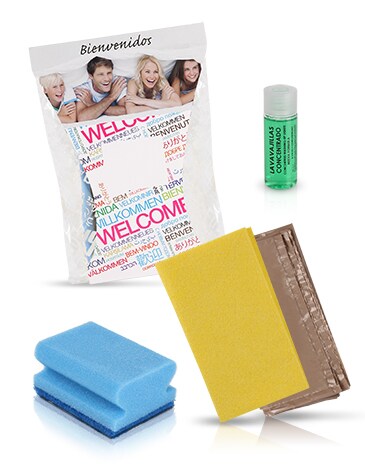 "Amenities- Reinigungssets ""Welcome Nr. 2"" für Touristenunterkünfte - 50 Stück"