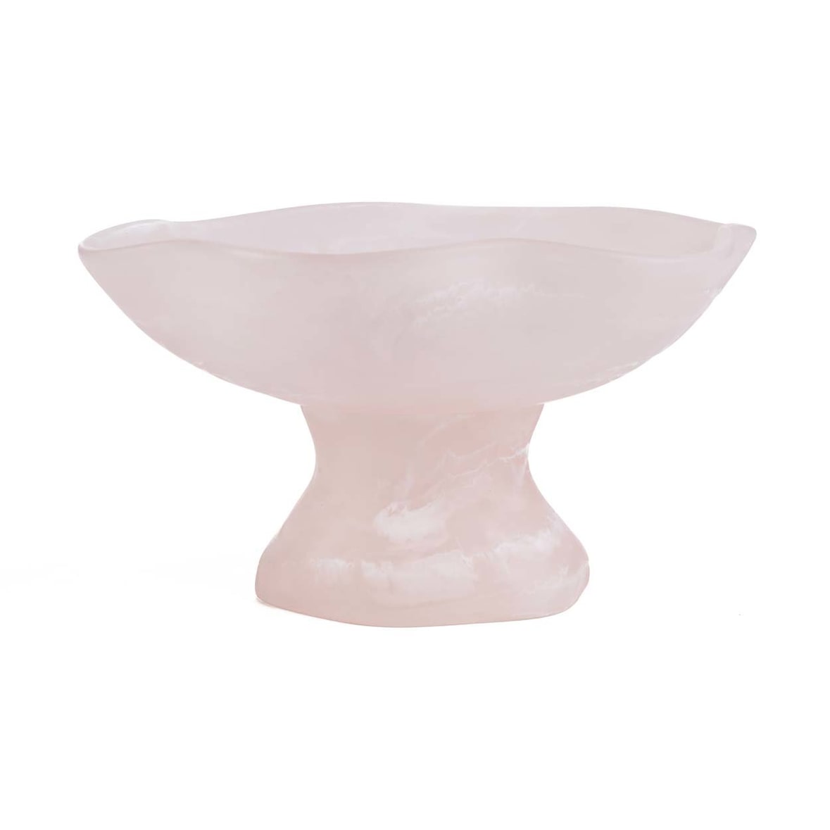 Bazar Bizar Fruitschaal van hars 27x27x15 cm roze wit