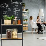 thumbnail of Relaxdays Standregal 4 Ablagen, Bambus & Metall, offenes Regal, Stehregal Flur, HxBxT: 95 x 39 x 32,5 cm, braun-schwarz