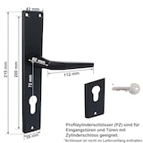 thumbnail of Langschild Profilzylinder Türbeschlag Drückergarnitur Schwarz pulverbeschichtet