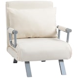 thumbnail of Sofá Cama Individual Sofá Cama Individual Sofá Reclinável com Almofada para Sala Quarto Carga 100 kg 65x69x80 cm Creme