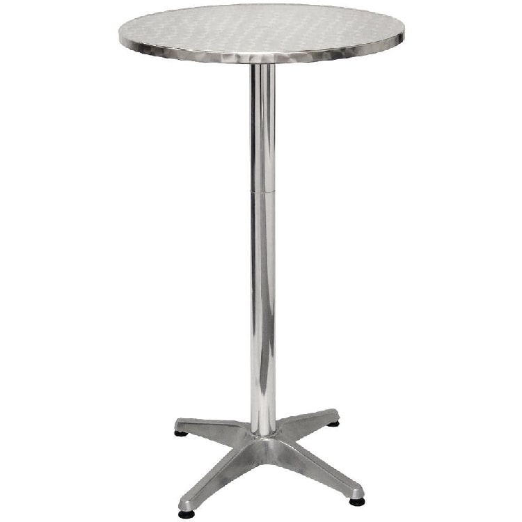 Tavolo da bar tondo Bolero in acciaio inox 60 cm
