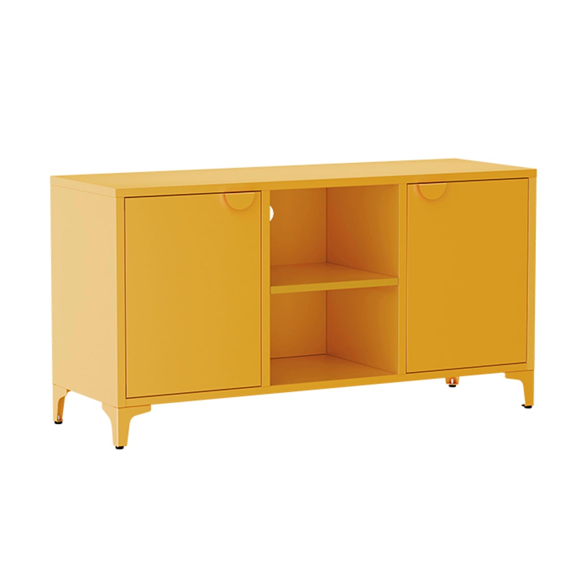 Credenza moderna a 2 ante L120 cm in metallo giallo