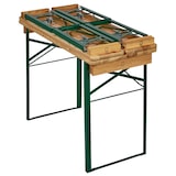 thumbnail of METRO PROFESSIONAL Juego de mesa y bancos de 3 piezas, madera de pino/acero, 1 mesa, 2 bancos, marrón/verde natural