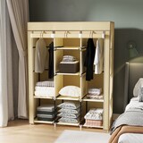 thumbnail of HOMCOM Armadio in Tessuto 8 Ripiani 2 Barre e Porta Avvolgibile Beige