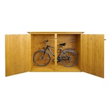 thumbnail of 1er-Fahrradgarage HWC-H60, Fahrradbox Geräteschuppen Gerätehaus, abschließbar 152x184x98cm ~ braun