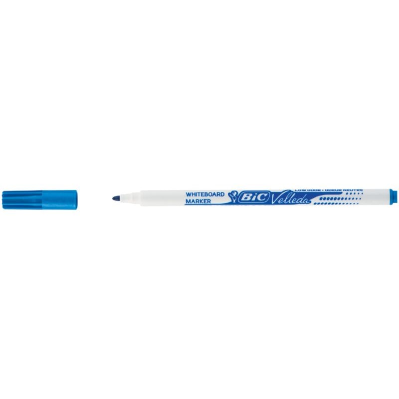 BIC Velleda 1721 Feutres pour Tableau Blanc Effaçables à Sec Pointe Conique Fine - Bleu