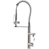 thumbnail of KLARWERK® Ben | Große Gastronomie Küchenarmatur Silber gebürstet 2 Brausen | Profi Edelstahl Wasserhahn Küche 2 Anschlüsse|Doppelspülbecken Restaurant