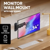 thumbnail of ONKRON Soporte Pared para TV y Monitor de 13 a 34 pulgadas, hasta 8 kg, VESA 75x75 y 100x100, Inclinado y Giratorio, G120-B Negro