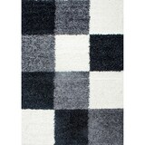 thumbnail of Teppich Wohnzimmer Hochflor, Langflor Shaggy Teppich Karo Muster, Pflegeleicht, Schwarz, 200 x 290 cm