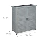thumbnail of Relaxdays Gartenschrank, 3 Fächer, Flachdach mit Neigung, Doppeltür, HBT: 97 x 86,5 x 47 cm, Werkzeugschrank, Holz, grau