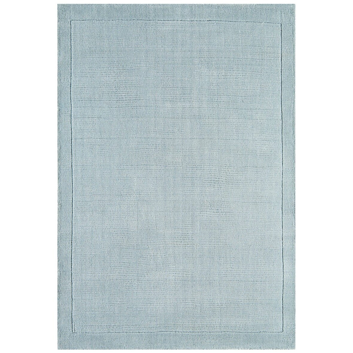 Wollteppich handgewebt strukturiert | 120x170cm, Florhöhe 0,9cm, Gesamthöhe 1,9cm | Hellblaugrün | weich, robust | Wohnzimmer | STOW | Kadima Design