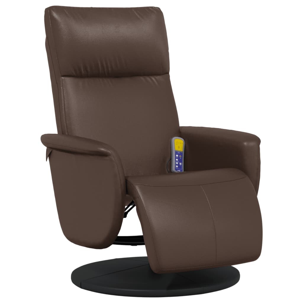 vidaXL Massagesessel mit Fußteil Braun Kunstleder