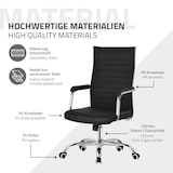 thumbnail of ML-Design Bürostuhl Schwarz Kunstleder ergonomisch, höhenverstellbar, Wippfunktion, Drehstuhl mit Armlehnen & Rollen