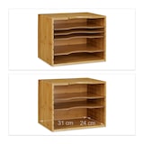 thumbnail of Relaxdays Briefablage, HxBxT:26x33x24,5cm, 4 variable Einlegeböden, Dokumentenablage aus Bambus, natur