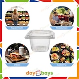 thumbnail of DayBays 500 Stk. Feinkostbecher PP 500 cc. 127x105x82 mm Rechteckig mit anhängendem Deckel